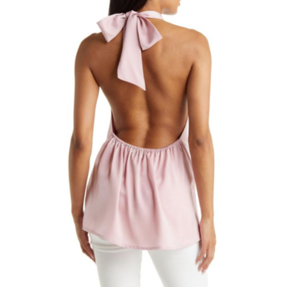 VICI COLLECTION Womens Satin Crossover Halter Neck Top Sleeveless size medium - Picture 2 of 7